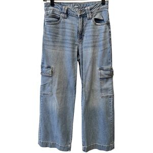 American Eagle Super High Rise Baggy Wide Leg Cargo Jeans 0 Short Women’s